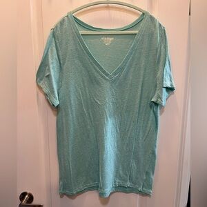 Old Navy Women's Aqua V-Neck Tee XXL